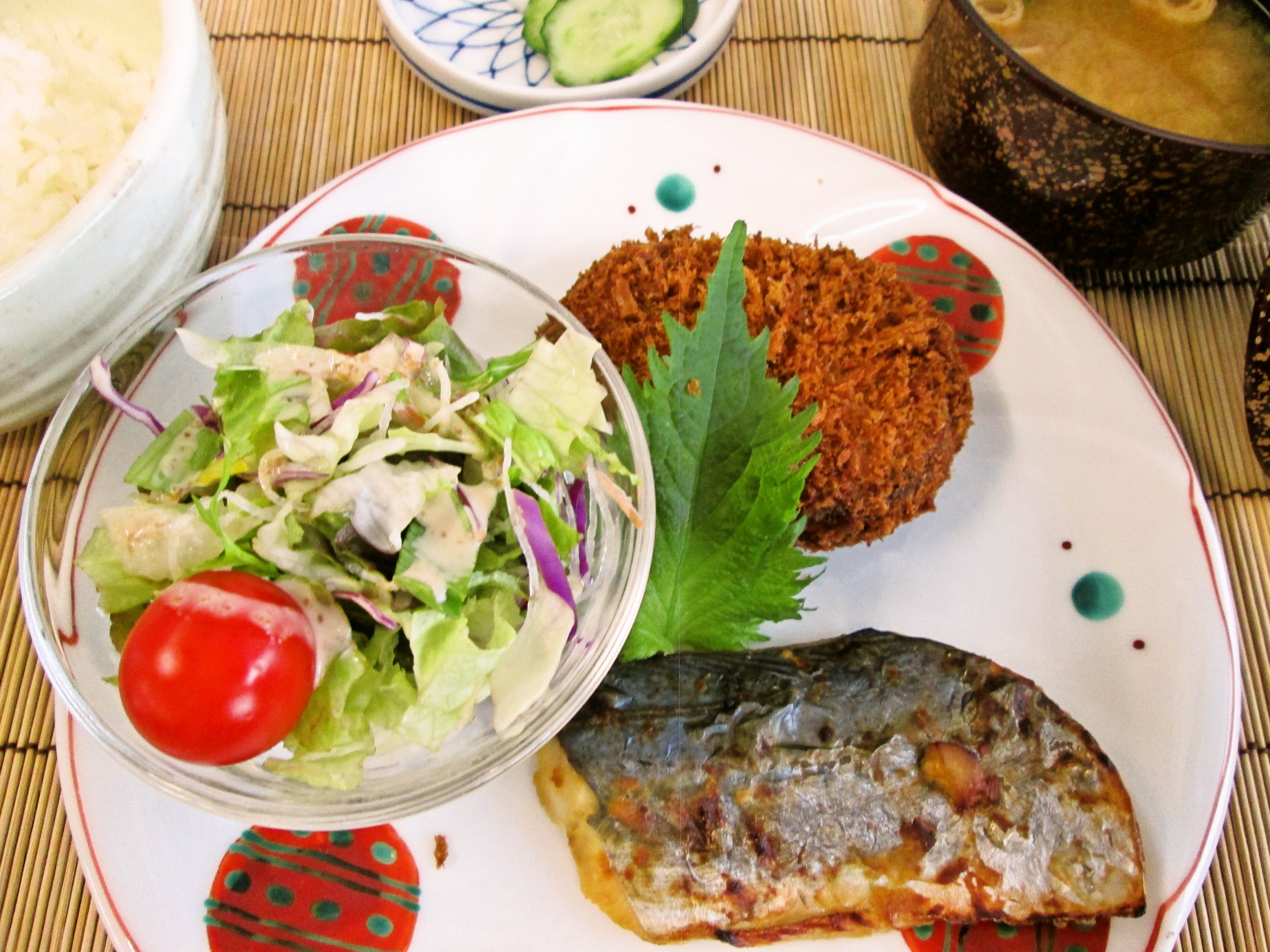 鰆の西京焼き  《あおさの味噌汁》