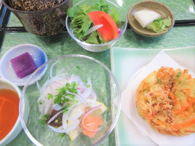 鰹たたき＆野菜かき揚げ