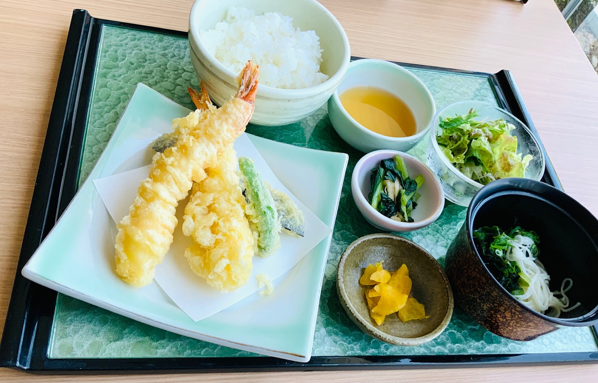 大海老天婦羅定食　小豆島ソーメン汁