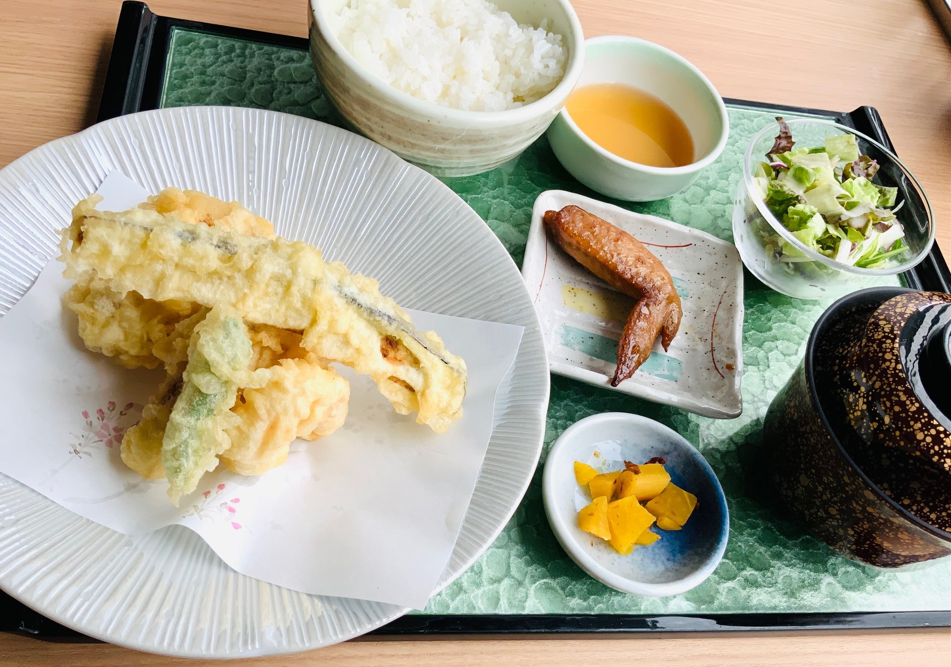キスと筍の天婦羅定食